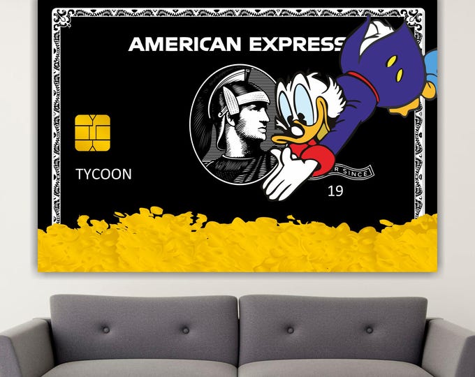 Scrooge Mr Duck, Street Art Canvas Print: Pop Art Reproduction, Ready to Hang