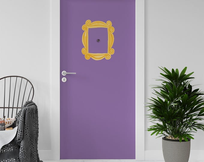 Friends Monica Purple Door Wrap – Iconic Yellow Frame TV Show Decor (Removable)