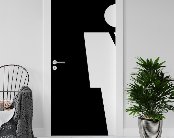 Sticker Decal for Door, Window, Fridge, Toilet for Men, Peel and Stick PVC