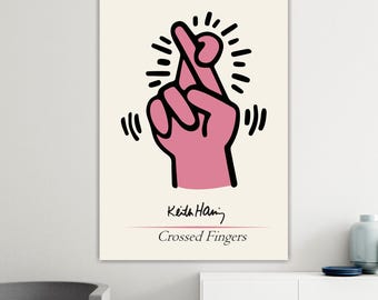Keith Haring 'Crossed Fingers' Pop Art Canvas Print, Ready to Hang