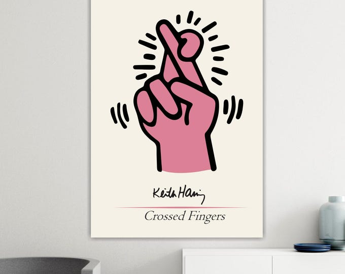 Keith Haring 'Crossed Fingers' Pop Art Canvas Print, Ready to Hang