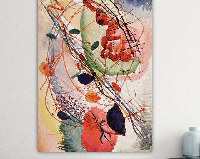 Kandinsky Aquarell Canvas Print: Abstract Art Reproduction, Ready to Hang or Rolled