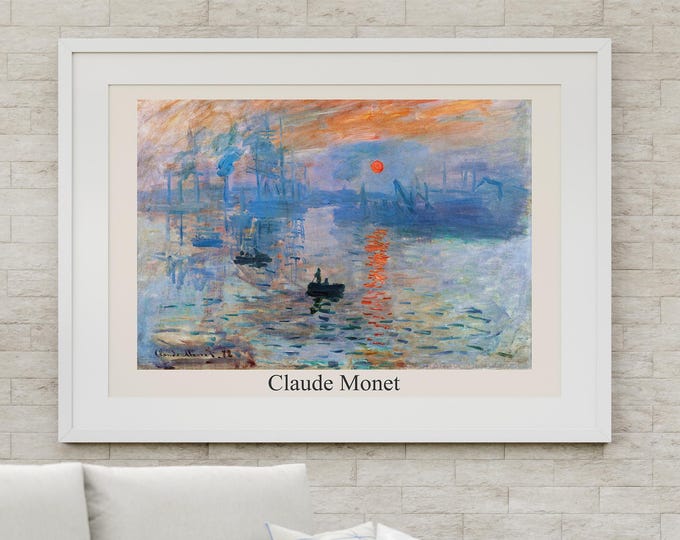 Digital download Claude Monet, Sunrise, Reproduction, Art print for wall decoration. Printable picture.