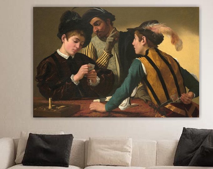 Caravaggio Cheaters Canvas Print: Classical Art Reproduction, Ready to Hang or Rolled Canvas