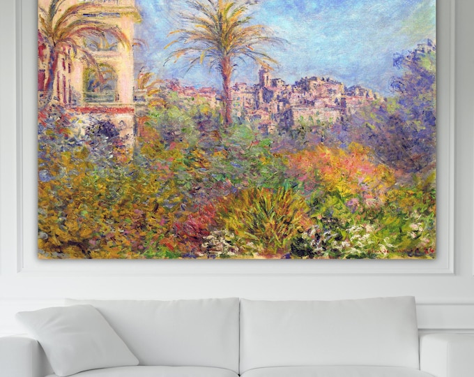 Monet Ville at Bordighera Canvas Print: Art Reproduction, Ready to Hang or Rolled Canvas