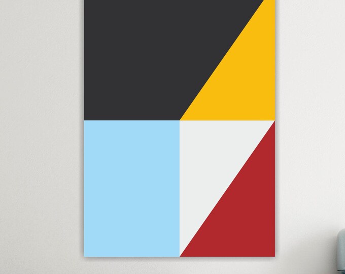 Abstract Triangle2 Bauhaus Canvas Print: Art Reproduction Ready to Hang
