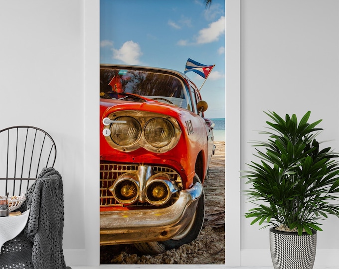 Sticker Decal for Door, Window, Fridge, Red Car, Peel and Stick PVC