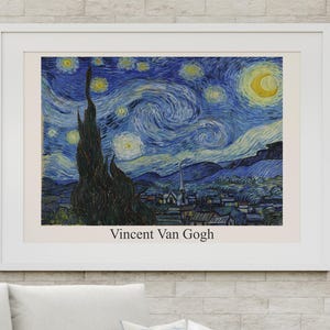 Digital download Vincent Van Gogh, Starry Night, Reproduction, Art print for wall decoration. Printable picture.
