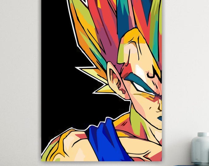 Handmade Vegeta Canvas Print: Dragon Ball Z Anime Art