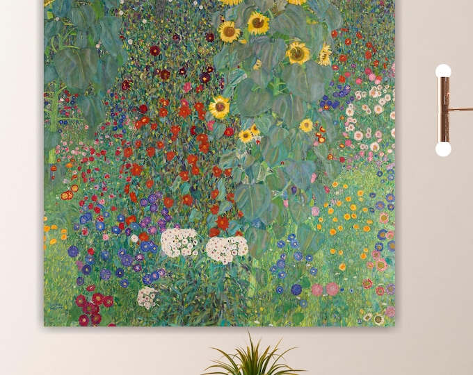 Klimt Farm Garden Art Nouveau Canvas Print: Art Reproduction