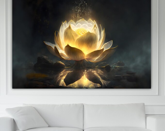 Zen Lotus Canvas Print: Yoga Art Reproduction, Ready to Hang or Rolled Canvas