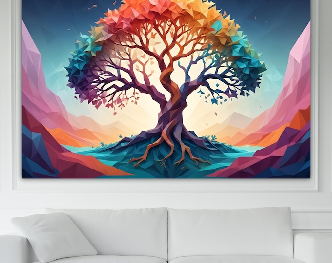 Zen Tree of Life Canvas Print: Yoga Art Reproduction, Ready to Hang or Rolled