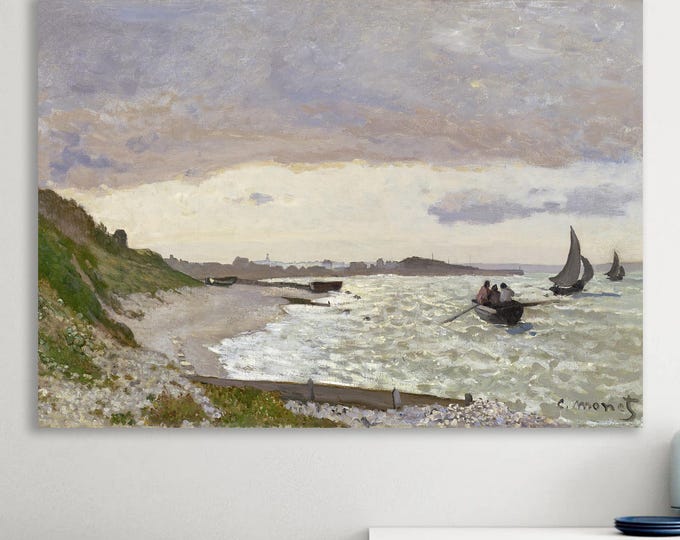 Monet Seashore Canvas Print: Art Reproduction, Ready to Hang or Rolled Canvas