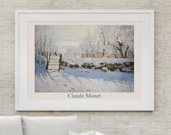Digital download Claude Monet, The Magpie, Reproduction, Art print for wall decoration. Printable picture.