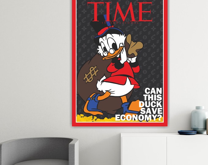 Duck Time, Street Art Canvas Print: Pop Art Reproduction, Ready to Hang