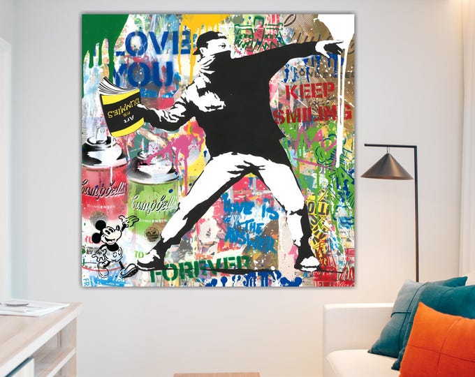 Graffiti Dummies Banksy, Art Reproduction Canvas Print: Pop Art