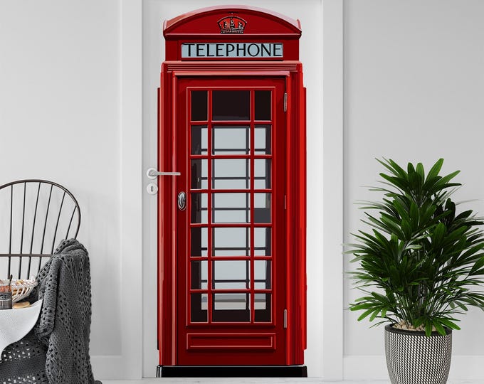 Sticker Decal for Door, Window, Fridge, London, Peel and Stick PVC Self-adhesive Wrap