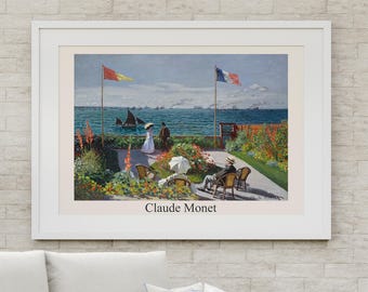 Digital download Claude Monet, Sainte Adresse, Reproduction, Art print for wall decoration. Printable picture.