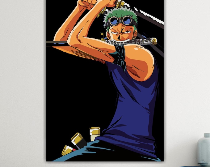 One Piece Zoro Canvas Print: Anime Art, Ready to Hang or Rolled Canvas