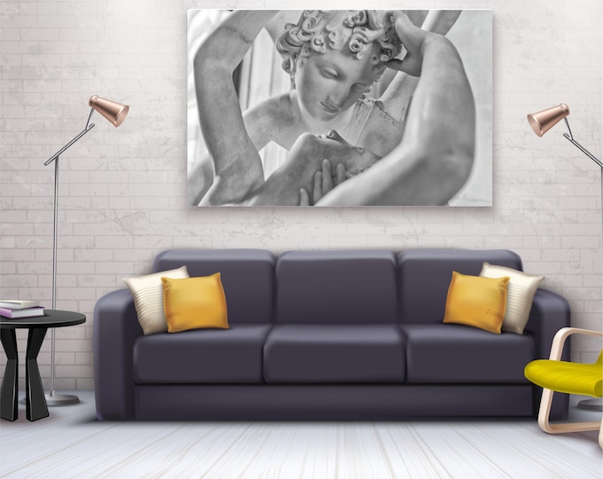 Canova Cupid and Psyche Kiss Canvas Print: Classical Art Reproduction, Ready to Hang