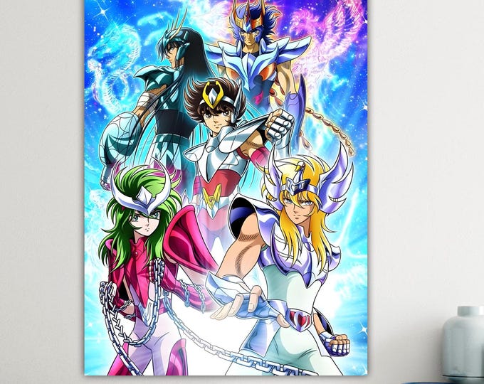 Knights of the Zodiac Comic Art Print: Cartoons on Canvas, Ready to Hang