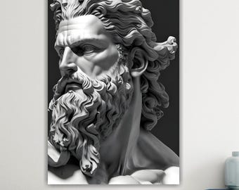 Poseidon Canvas Print: Classical Art Reproduction, Ready to Hang or Rolled Canvas