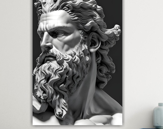 Poseidon Canvas Print: Classical Art Reproduction, Ready to Hang or Rolled Canvas