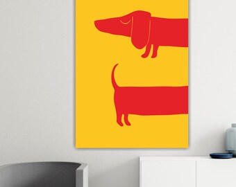 Hot Dog Animals Pop Art Canvas Print: Reproduction, Ready to Hang