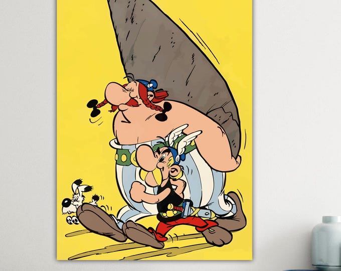 Asterix & Obelix Comic Art Print: Italian Pop Art Canvas, Ready to Hang