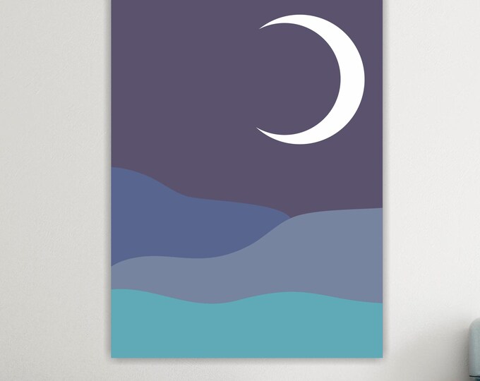 Blue Sand Abstract Canvas Print Ready to Hang: contemporary wall art