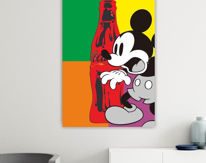 Mickey Cola Pop, Street Art Canvas Print: Art Reproduction, Ready to Hang