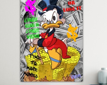 Duffy Duck Guilty, Street Art Canvas Print: Pop Art Reproduction, Ready to Hang