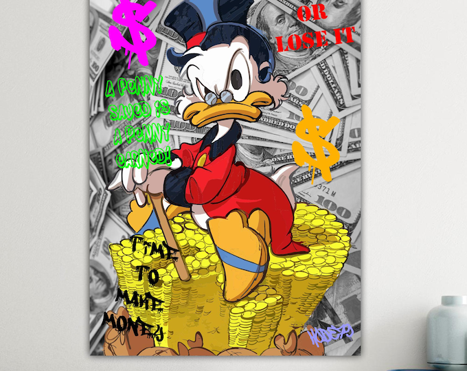 Duffy Duck Guilty, Street Art Canvas Print: Pop Art Reproduction, Ready to Hang