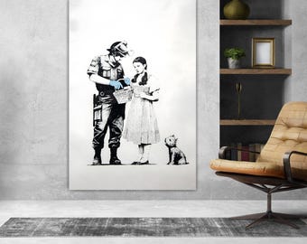 Graffiti Banksy Doroty, kunstreproductie, print op canvas, poster of klaar om op te hangen