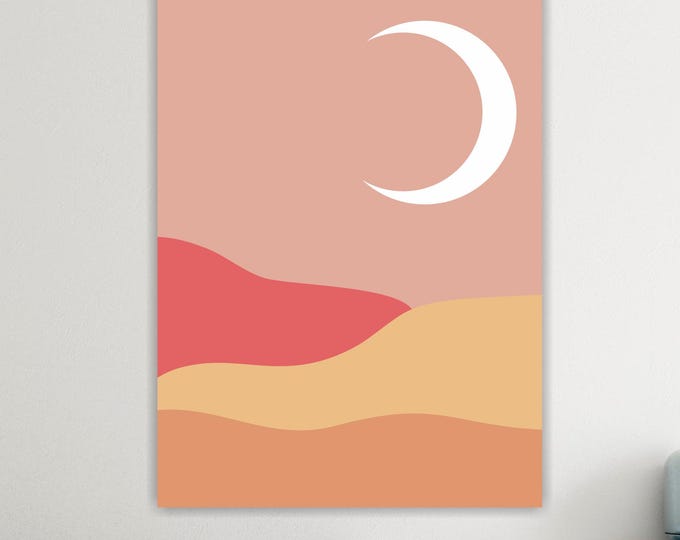 Pink Sand Abstract Canvas Print Ready to Hang: contemporary wall art