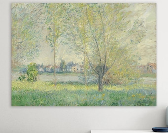 Monet Willows Canvas Print: Art Reproduction, Ready to Hang or Rolled Canvas