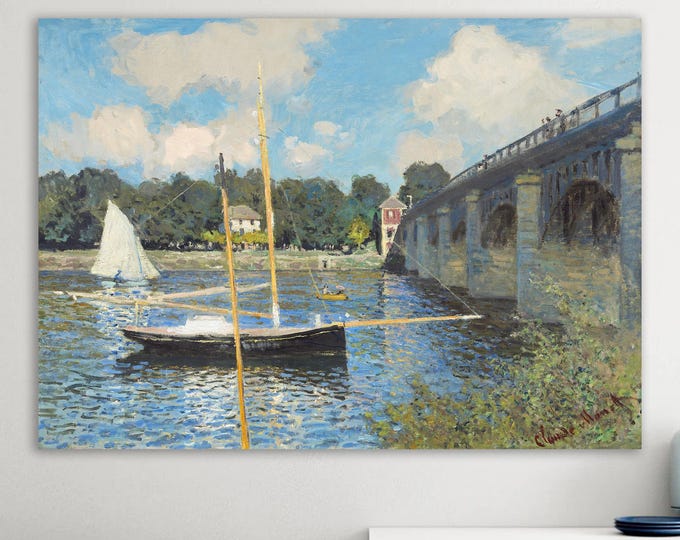 Monet Bridge Canvas Print: Art Reproduction, Ready to Hang or Rolled Canvas