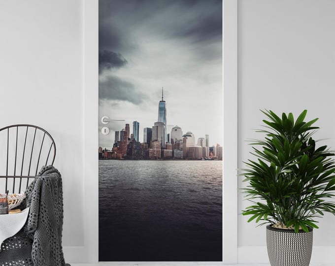 Sticker Decal for Door, Window, Fridge, New York City, Peel and Stick PVC