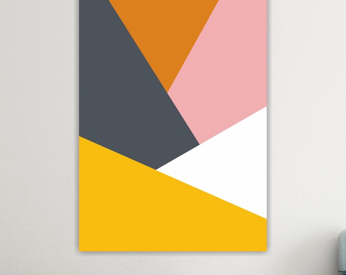 Abstract Triangle Bauhaus Canvas Print: Art Reproduction Ready to Hang