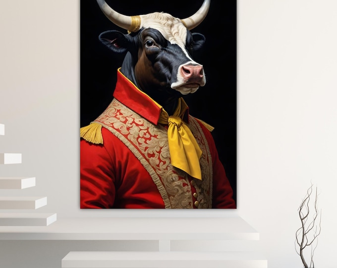 Bull Noble Fashion Canvas Print: Pop Art Reproduction, Ready to Hang