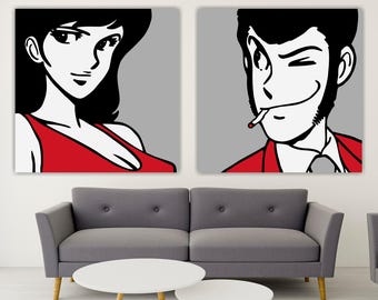 Lupin & Margot Canvas Print Set, Artistic Reproduction, Ready to Hang