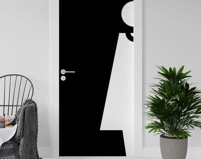 Sticker Decal for Door, Window, Fridge, Toilet for Women, Peel and Stick PVC