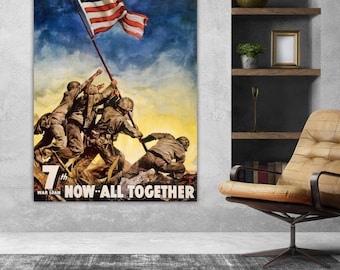 Second World War Artistic Reproduction Canvas Print: Handmade italian art Ready to hang