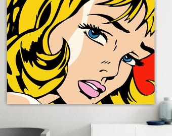 Roy Lichtenstein Blond Girl Canvas Print: Pop Art Reproduction