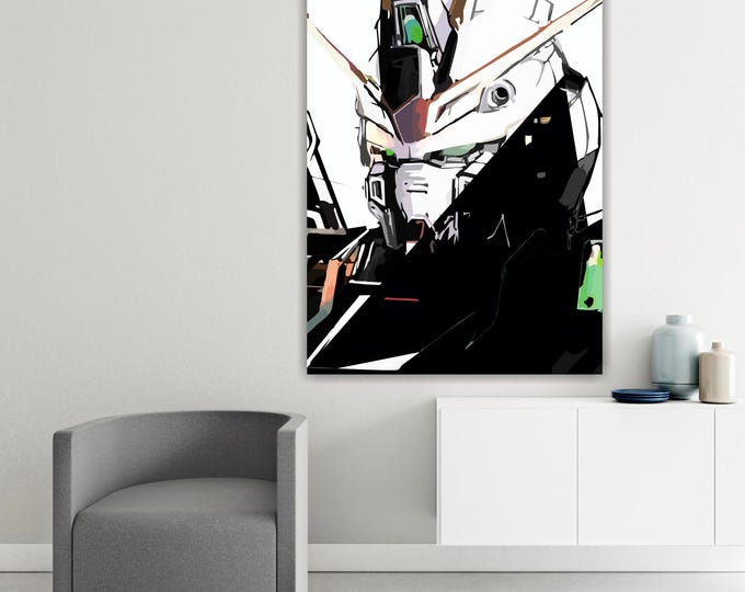 Gundam02 Artistic Reproduction Canvas Print: Handmade Anime Art, Ready to Hang or Rolled Canvas
