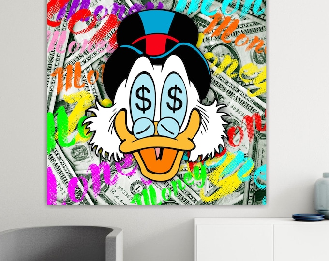 Duck Rich, Art Reproduction Canvas Print: Pop Art