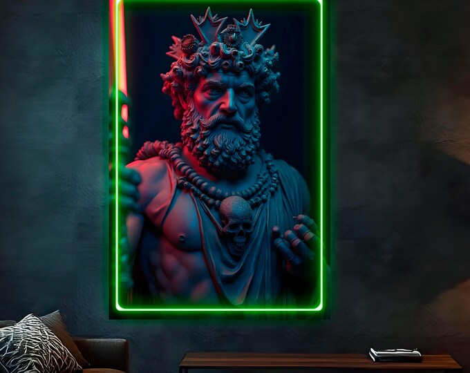 Ade Neon Art: Pop art LED sign, ready to hang, Print on canvas