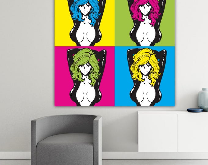 Fujiko Pop Art Canvas Print, Handmade Italian Art, Ready to Hang