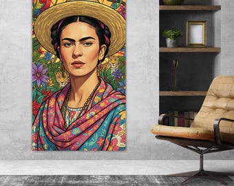 Frida Kahlo Pop Art Artistic Reproduction Canvas Print Ready to hang