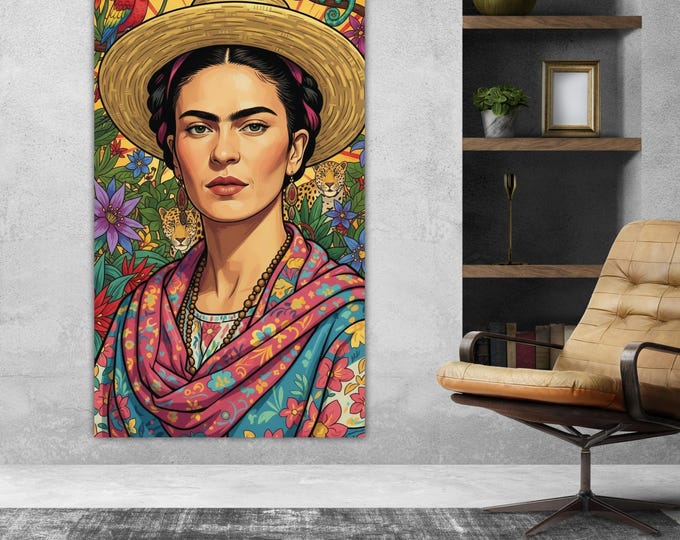 Frida Kahlo Pop Art Artistic Reproduction Canvas Print Ready to hang